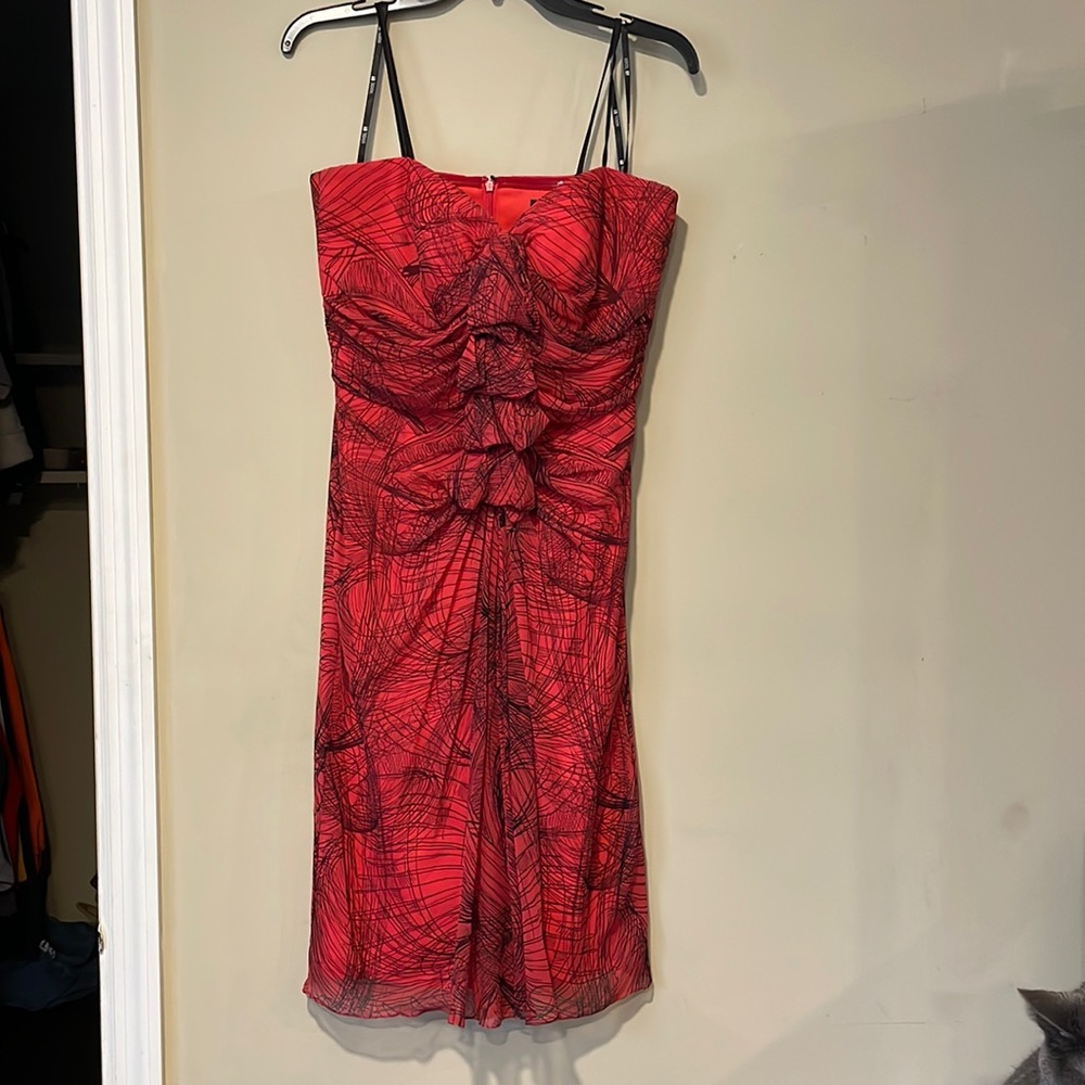 Tadashi Shoji hot pink cocktail dress size 8